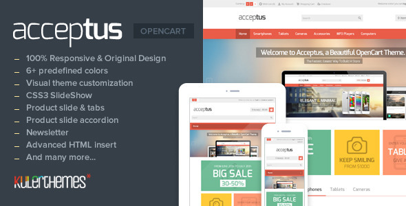 响应式 Acceptus 手机数码 Opencart主题