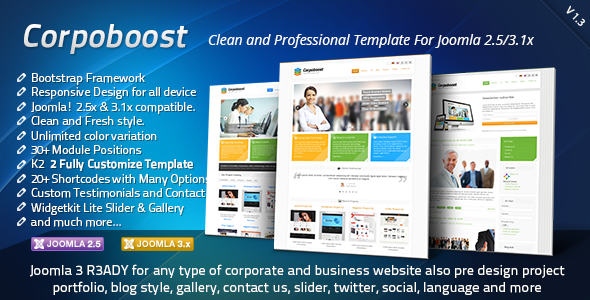 Corpoboost 自适应 Joomla模板