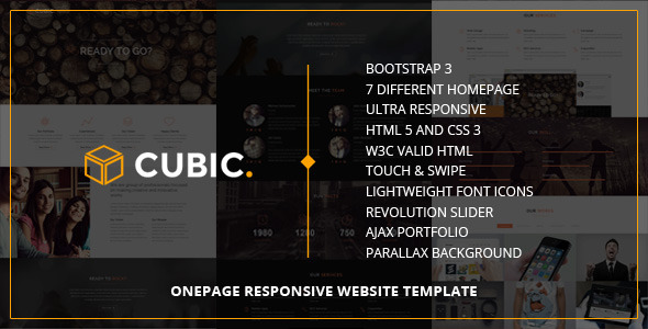 Cubic 单页自适应 HTML5模板