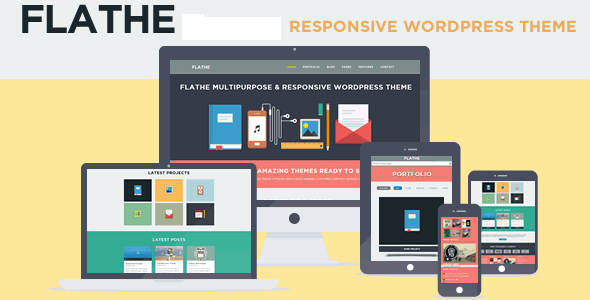 FLATHE 扁平创意企业自适应WordPress主题模板