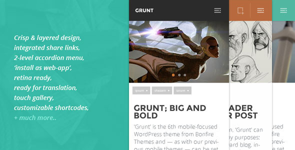 GRUNT 手机博客网站模板WordPress主题