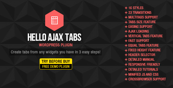 Hello Ajax Tabs 边侧栏小工具 WordPress插件