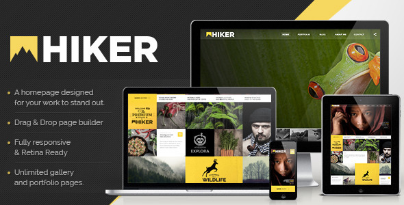  Hiker - Creative full screen photography display website WordPress Chinese theme