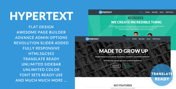  Hypertext flat works display WordPress theme