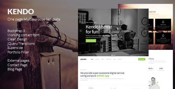 Kendo 创意单页 XHTML5/CSS静态网站模板