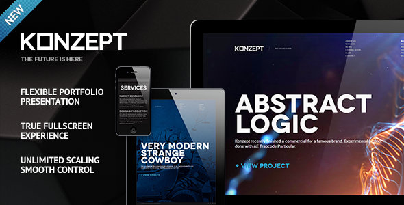  Konzept Creative Agency full screen case display wordpress theme template