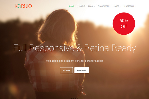  Kornio - Enterprise website template wordpress theme