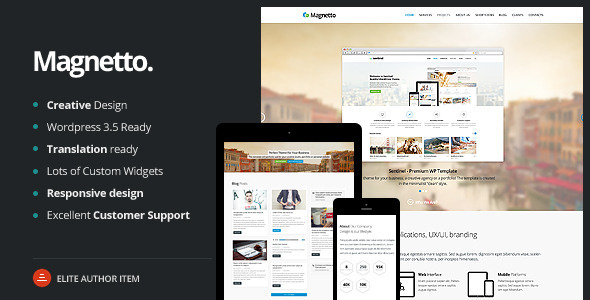 Magnetto - 视觉差单页简约网站WordPress主题