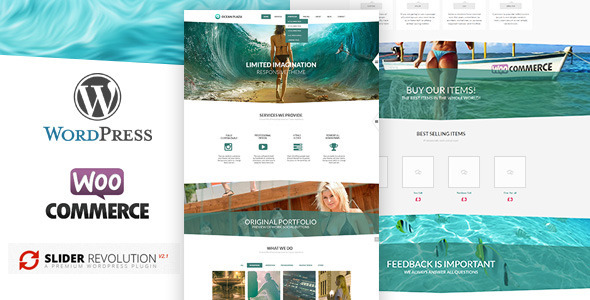  OceanPlaza single page parallax template WordPress theme