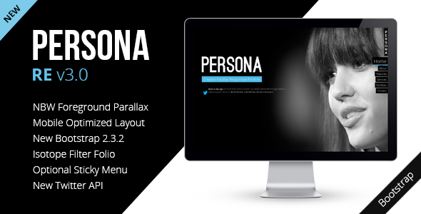 Persona 创意视差 XHTML/CSS静态网站模板HTML5主题