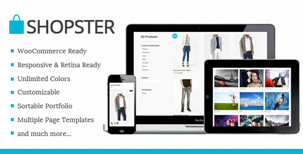 清新自适应 Shopster 企业/购物商城 WordPress主题