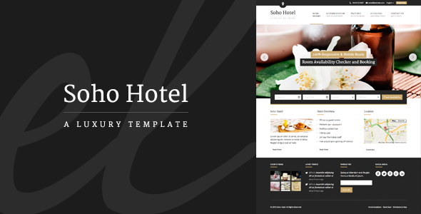  Soho Hotel - WordPress template for hotel room reservation