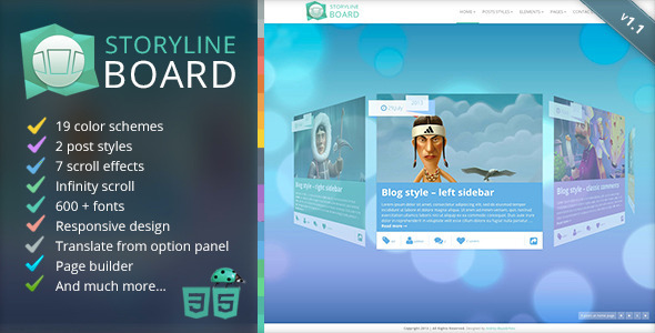 Storyline Board 创意 WordPress主题创客模板