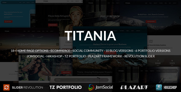 自适应 TITANIA 多用途 Joomla模板主题