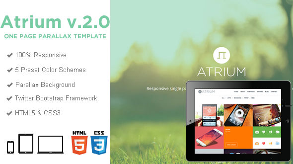 Atrium 单页视差 HTML5模板