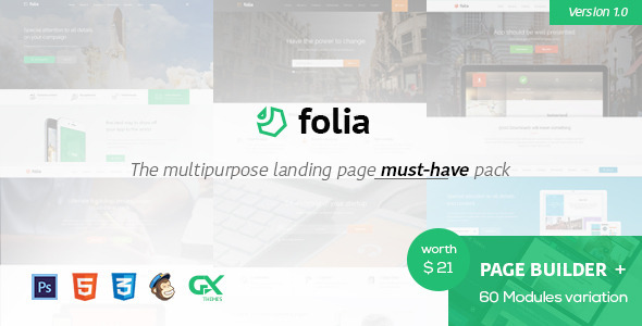 Folia 着陆页 HTML5模板