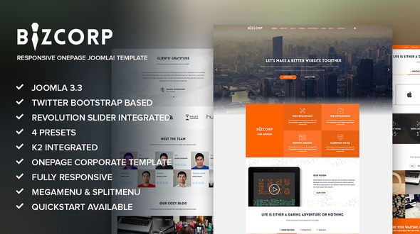 BizCorp 单页 JOOMLA模板