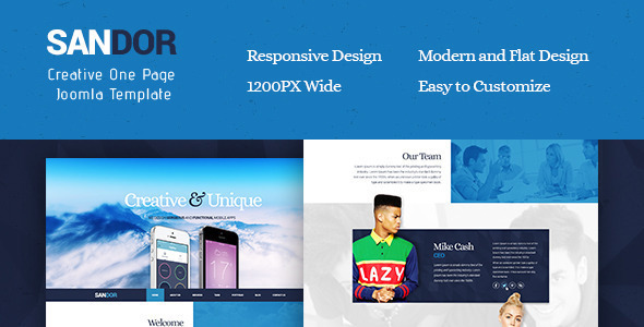 Sandor 创意单页 Joomla模板