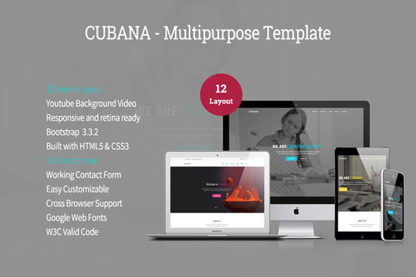 Cubana 多用途 HTML5模板