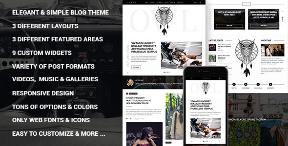  Owl Blog WordPress Theme