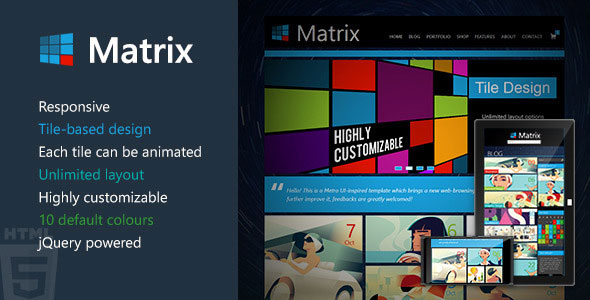  Matrix Responsive Tile Wordpress Theme v2.2.1