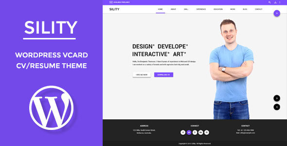  Sility - electronic business card resume WordPress Chinese theme