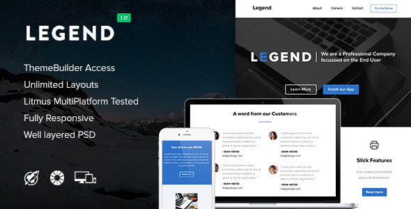 Legend 视频邮件Email HTML5模板