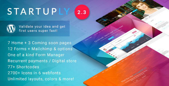  Startuply - Fashion single page website template wordpress Chinese theme