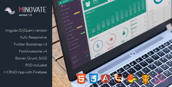 Minovate 管理面板仪表盘 HTML5模板 v1.8