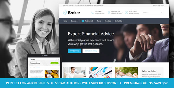  Broker Business Marketing WordPress Theme v1.1