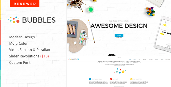  Bubbles parallax WordPress theme v1.3.2