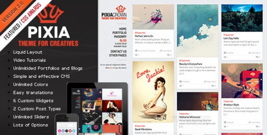  Pixia Waterfall/Photography Exhibition WordPress Theme