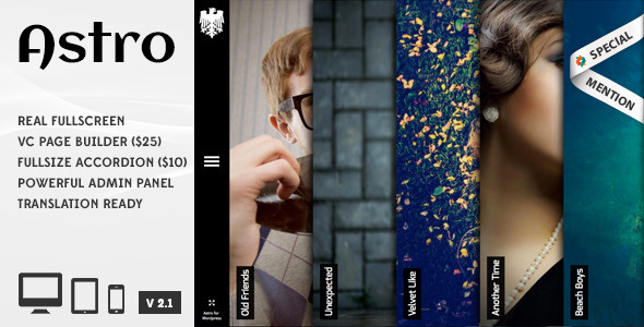  Astro case demonstration/photography WordPress theme