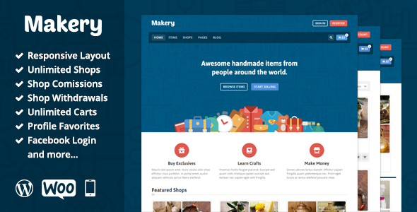  Makery - WordPress theme of trading market works