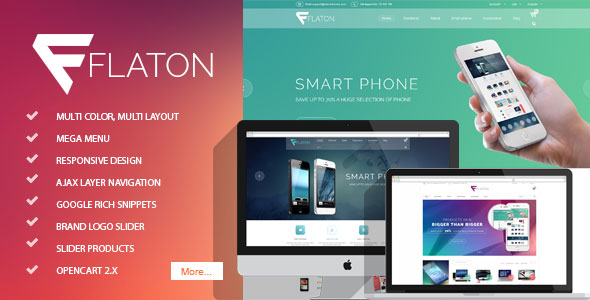 Flaton 数码手机电脑 Opencart主题