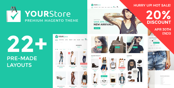 YourStore v1.0.6 - 高级多用途Magento主题