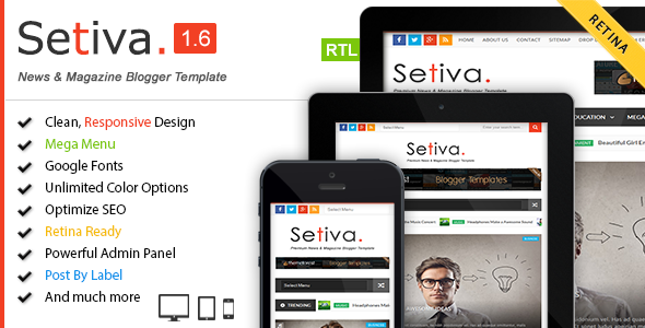 Setiva v1.6 - 响应杂志Blogger模板