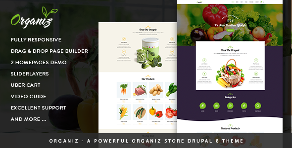 Organiz - 强大的有机商店Drupal 8主题