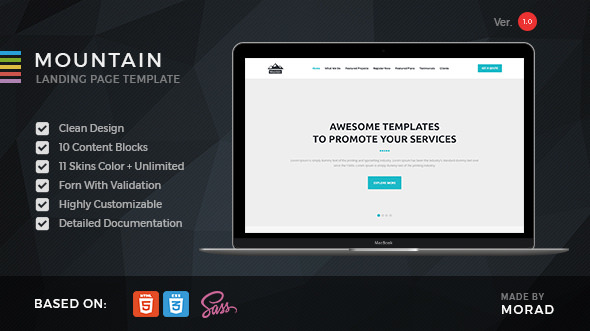 Mountain - 着陆页HTML模板