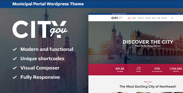 City Government & Municipal Portal 政府机关WordPress主题
