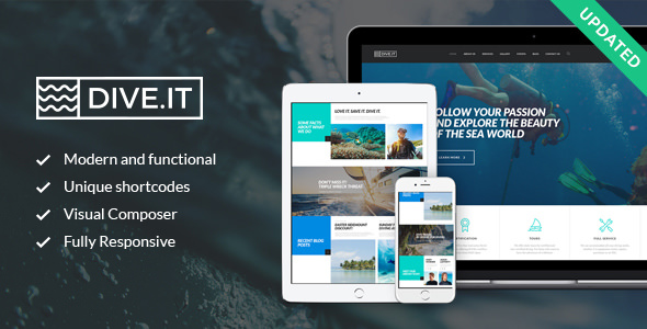 DiveIt - Scuba Diving School, Sea Adventure & Travel WordPress Theme