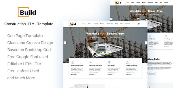 Build - 建筑施工HTML模板