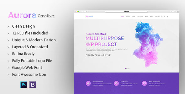 Aurora - 创意多用途PSD模板
