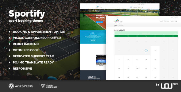 Sportify - 体育运动预订WordPress主题