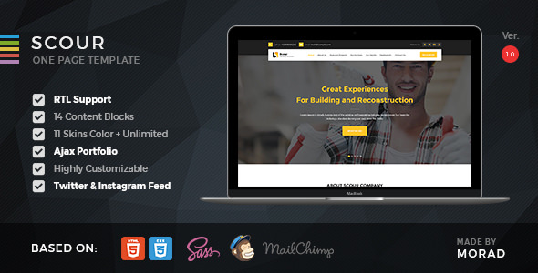 Scour - 建筑施工HTML模板