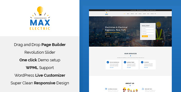  Max Electric v1.1 - Electronic Construction WordPress Theme