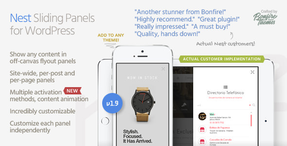 Nest - 滑动面板WordPress插件