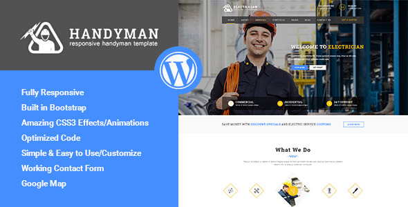  Handyman v1.1 - Responsive WordPress Theme