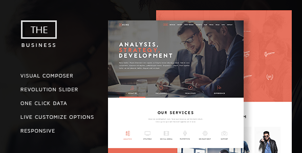  The Business - Multi purpose single page website template WordPress theme