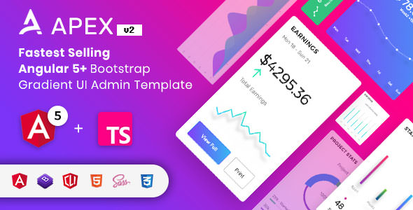 Apex - 后台管理Bootstrap 4 HTML模板